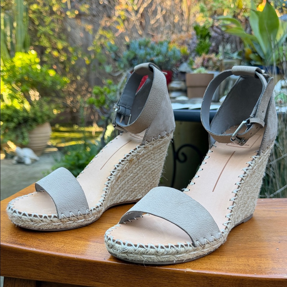 Dolce Vita Gray Espadrille Wedges